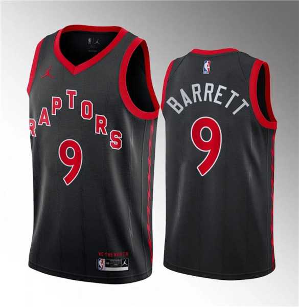 Men's Toronto Raptors #9 RJ Barrett Black Statement Edition Stitched Basketball Jersey Dzhi